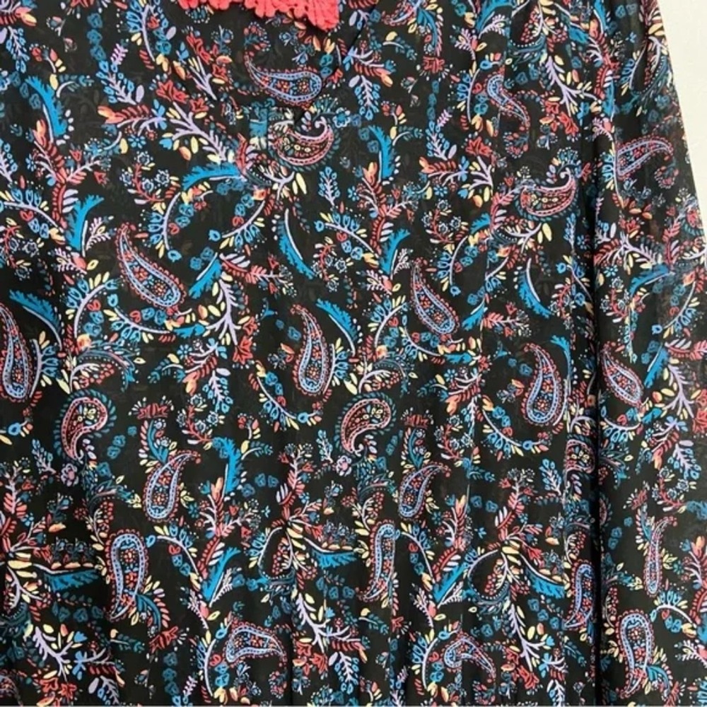 Anthropologie Vanessa Virginia Daytripper Paisley Floral Smocked Dropwaist Dress - Picture 7 of 15